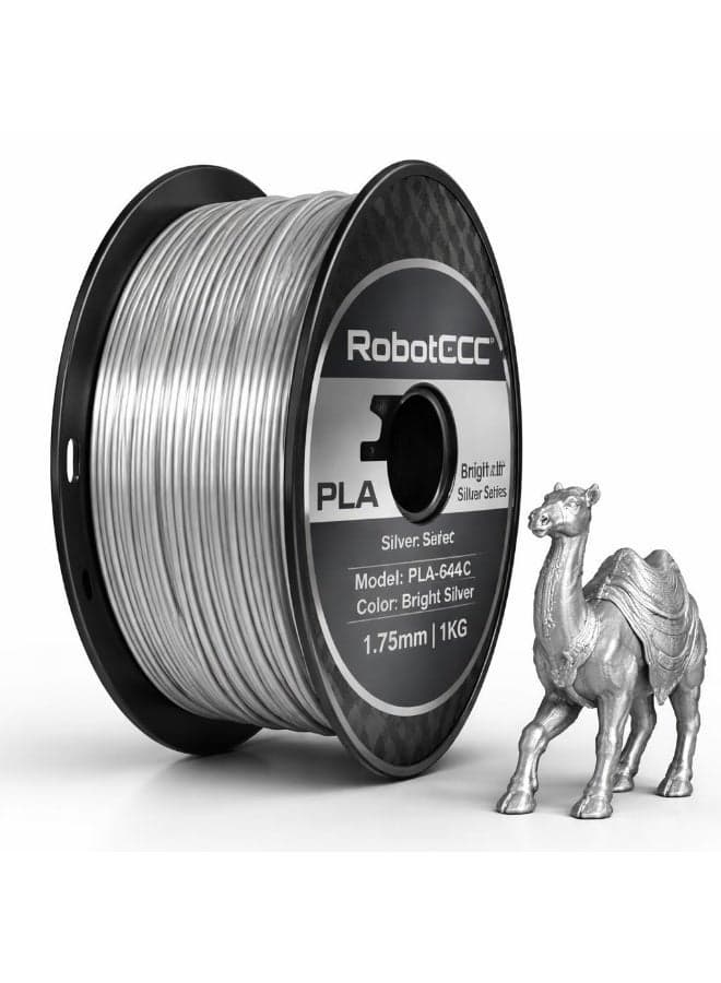 PLA Filament 1.75mm Silver 1KG 3D Printer Filament Basic Silver PLA Material Smooth Extrusion Easy Print Low Warping High Strength Durable PLA Filament Matte Gloss Finish Stable Diameter ±0.05mm FDM Compatible Filament for Prototyping Engineering Models Decorative Printing Cosplay DIY Projects Precision Printing Clean Printing Reliable Performance Stable Flow High Quality Printing Material Metallic Look Silver Filament