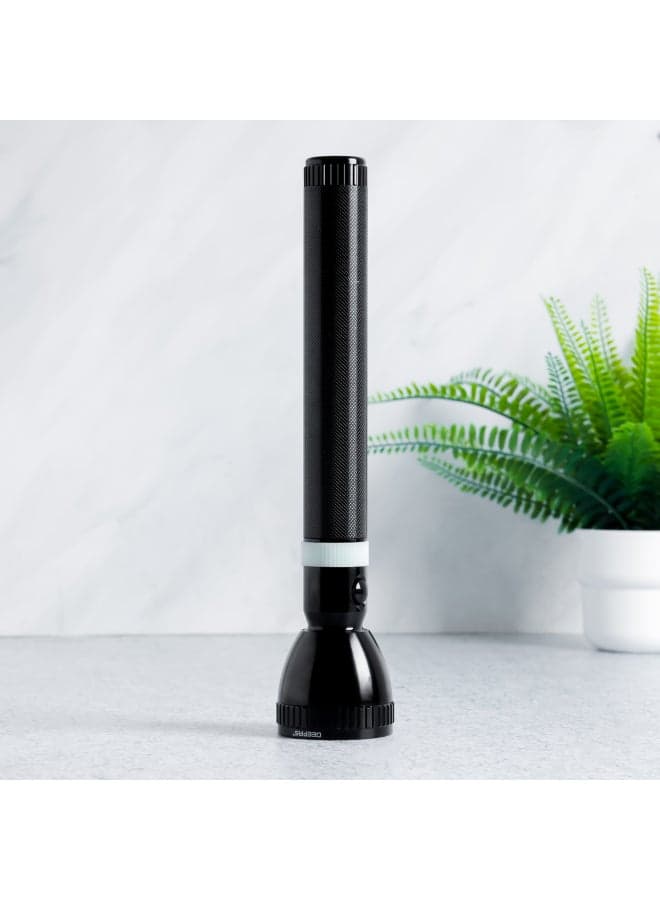 Rechargeable LED Flashlight 357MM| Aluminum Body Hyper Bright 10W T6 LED | Charge 1500 Times, 6 Hours Continuous Working with 6000mAh Rechargeable Battery| GFL3858 Black/White
