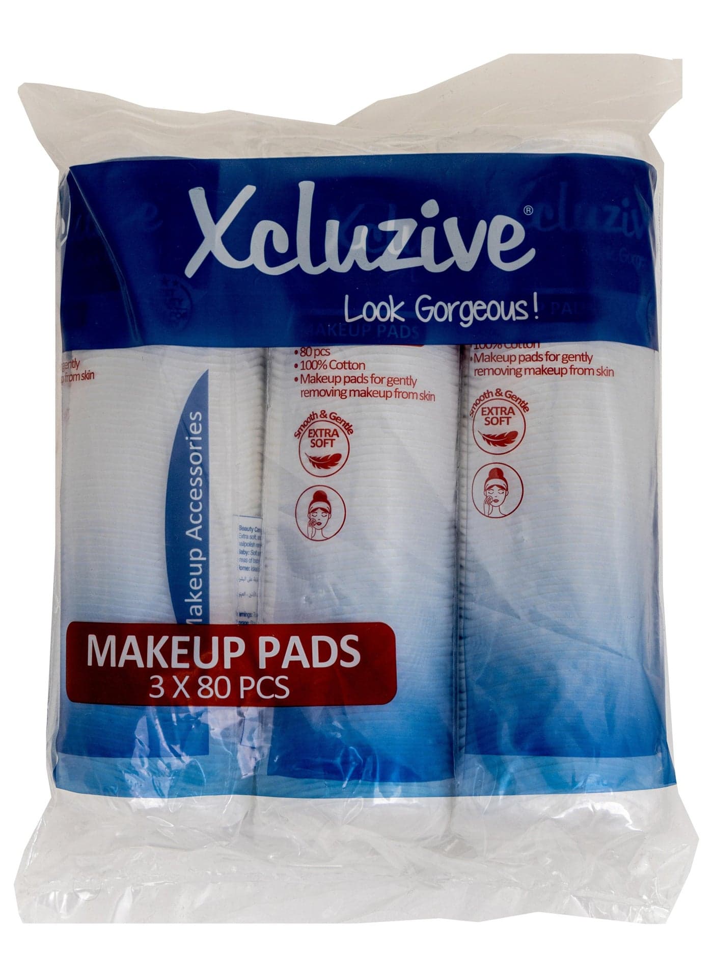 Xcluzive Round Cotton Pads 3 x 80 Pcs