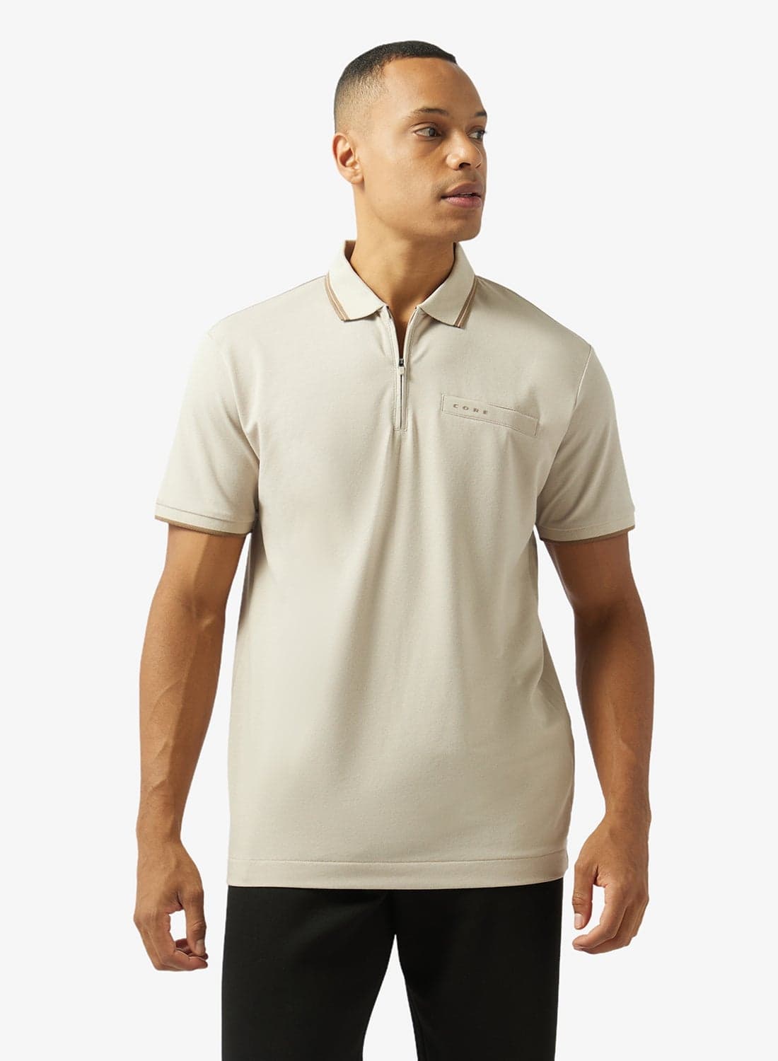 Logo Half Zip Polo