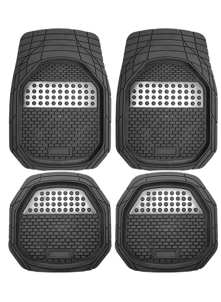 Automotive Floor Mats Black Universal Fit Heavy Duty Rubber Mats All Weather Car Protection For SUVs Trucks Four Piece Set