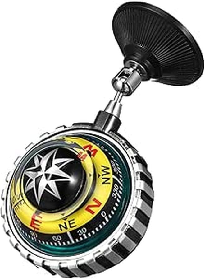 Yellow Automotive Marine Compass with Suction Cup for Boat Car Dashboard Navigation