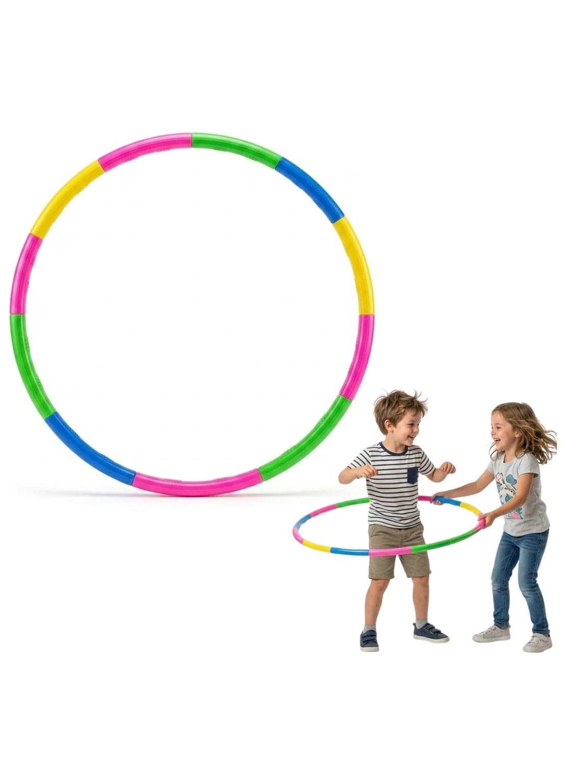 Kids Hula Hoop for Fitness & Play, Adjustable Detachable Hula Hoop for Children, Lightweight Colorful Exercise Hoop for Indoor Outdoor Activity, Fun Training Toy for Boys Girls