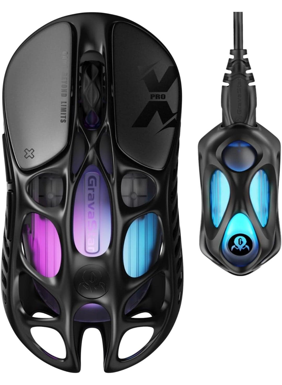Mercury X Pro 8KHz Wireless Gaming Mouse, 32,000 DPI PAW 3950 Optical Sensor, Ultra-Light 49g Magnesium Alloy Skeleton Design, Tri-Mode Wired/Bluetooth/2.4GHz, 5 Programmable Buttons, RGB Lighting, 110h Battery Life, Type-C Charging, Black
