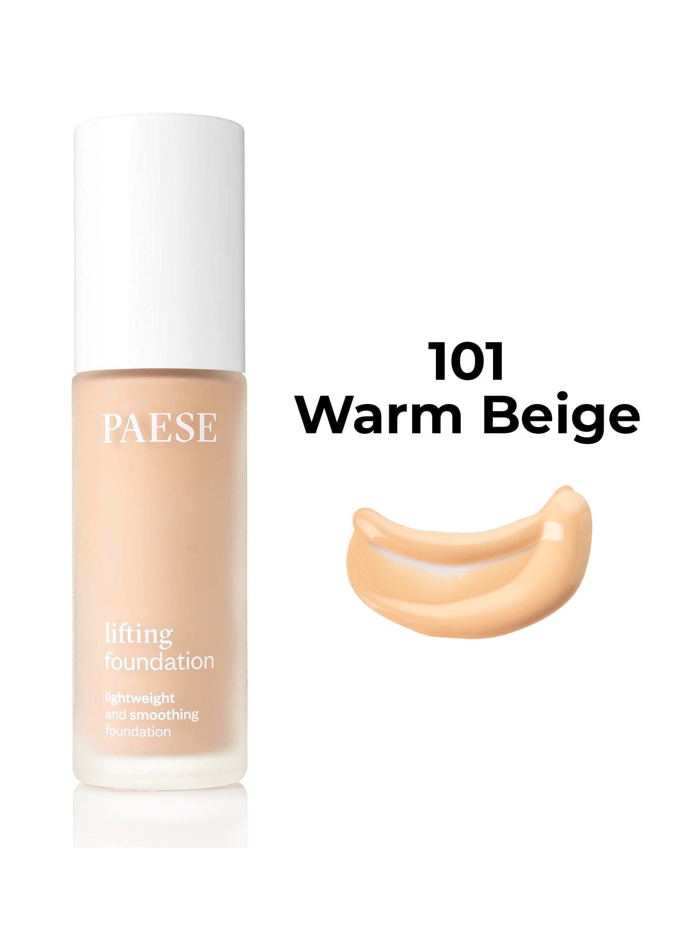 Liquid Lifting Smoothing Foundation Medium Coverage Matte Finish, Anti-Aging Lifting Effect, Lightweight Long-Lasting Formula 101 Warm Beige 30 ml