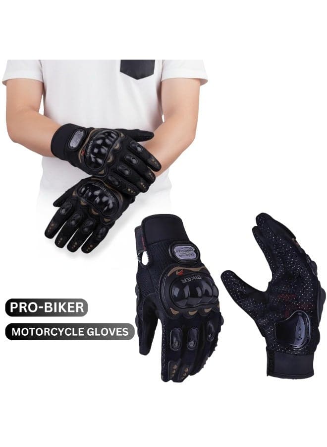 Motorcycle Riding Gloves Full Finger Protective Gloves with Hard Knuckle Armor Anti-Slip Grip Breathable Motorbike Cycling Gloves for Men and Women