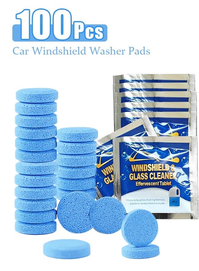 "100 Pcs Car Windshield Glass Concentrated Washer Tablets Solid Car Effervescent Tablets Glass Solid Wiper Cleaning Tablets for Car Kitchen Window "