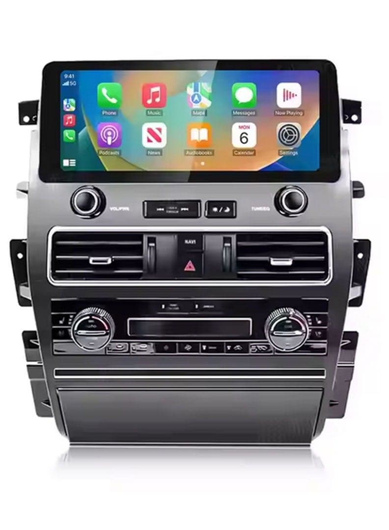 Raymos 12.3" Android 14 GPS Navigation Screen for Nissan Patrol / Armada Y62 2013–2020 | Apple CarPlay & Android Auto | 4G SIM | WiFi | QLED 1920×720 | DSP Audio
