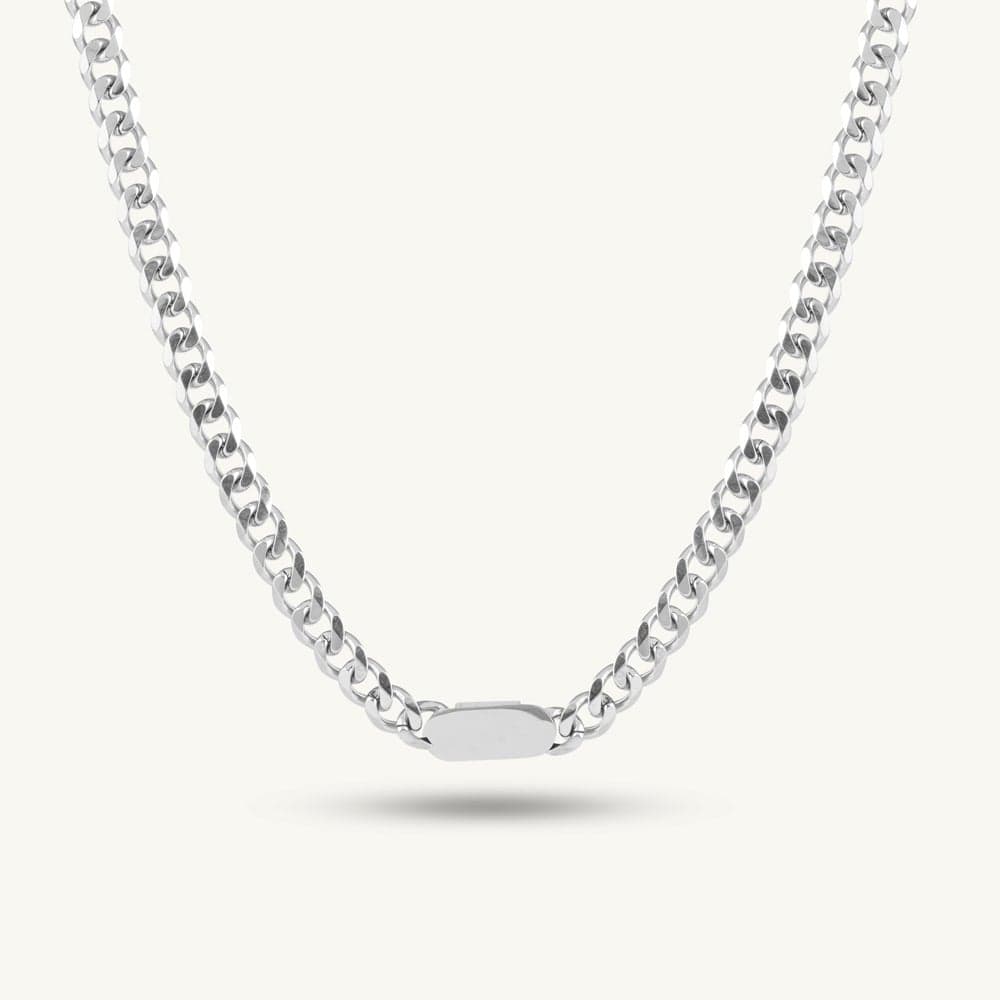 Bolt Signature Silver Cuban Chain For Men - Waterproof & Anti-Tarnish