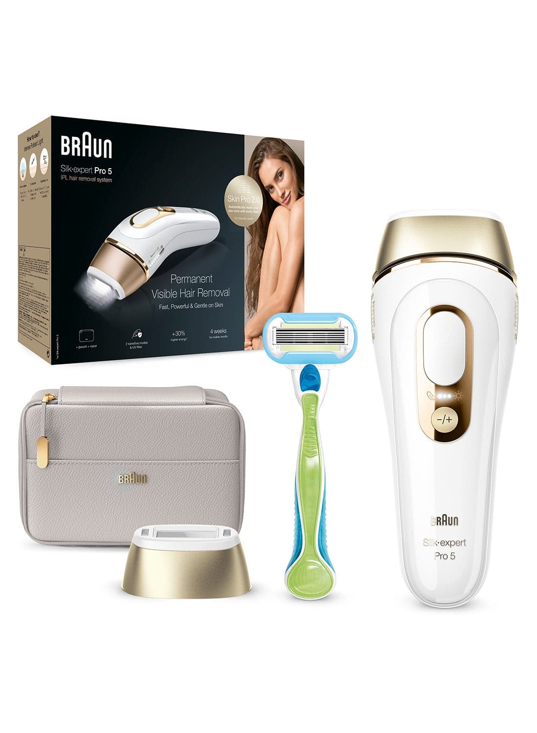 Braun Silk·expert Pro 5, PL5054 Women’s IPL, At-Home Permanent Visible Hair Removal 28 x 9.5 x 19.5cm