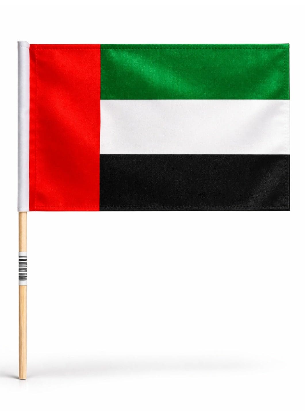 UAE National Flag 22x30 CM With Stick – Handheld United Arab Emirates Flag for Events, National Day, Celebrations & Decorations (ND0560)
