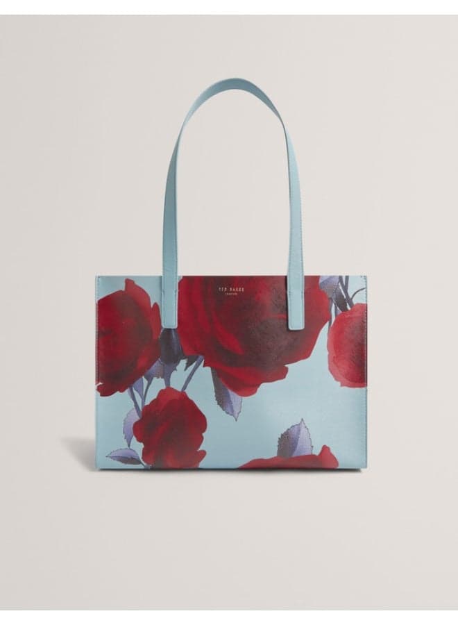 Elongated Rose Print Icon Bag