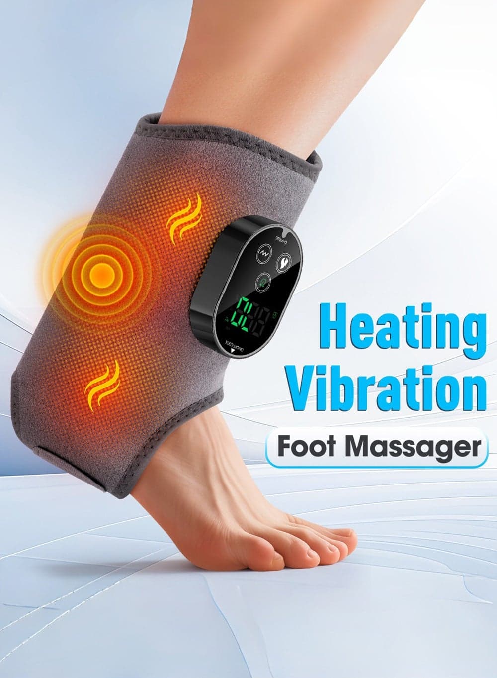 Electric Heating Vibration Ankle Massager With Hot Compress Ankle Wrap Brace Legs Pain Relief Muscle Relaxation Warm Massagers