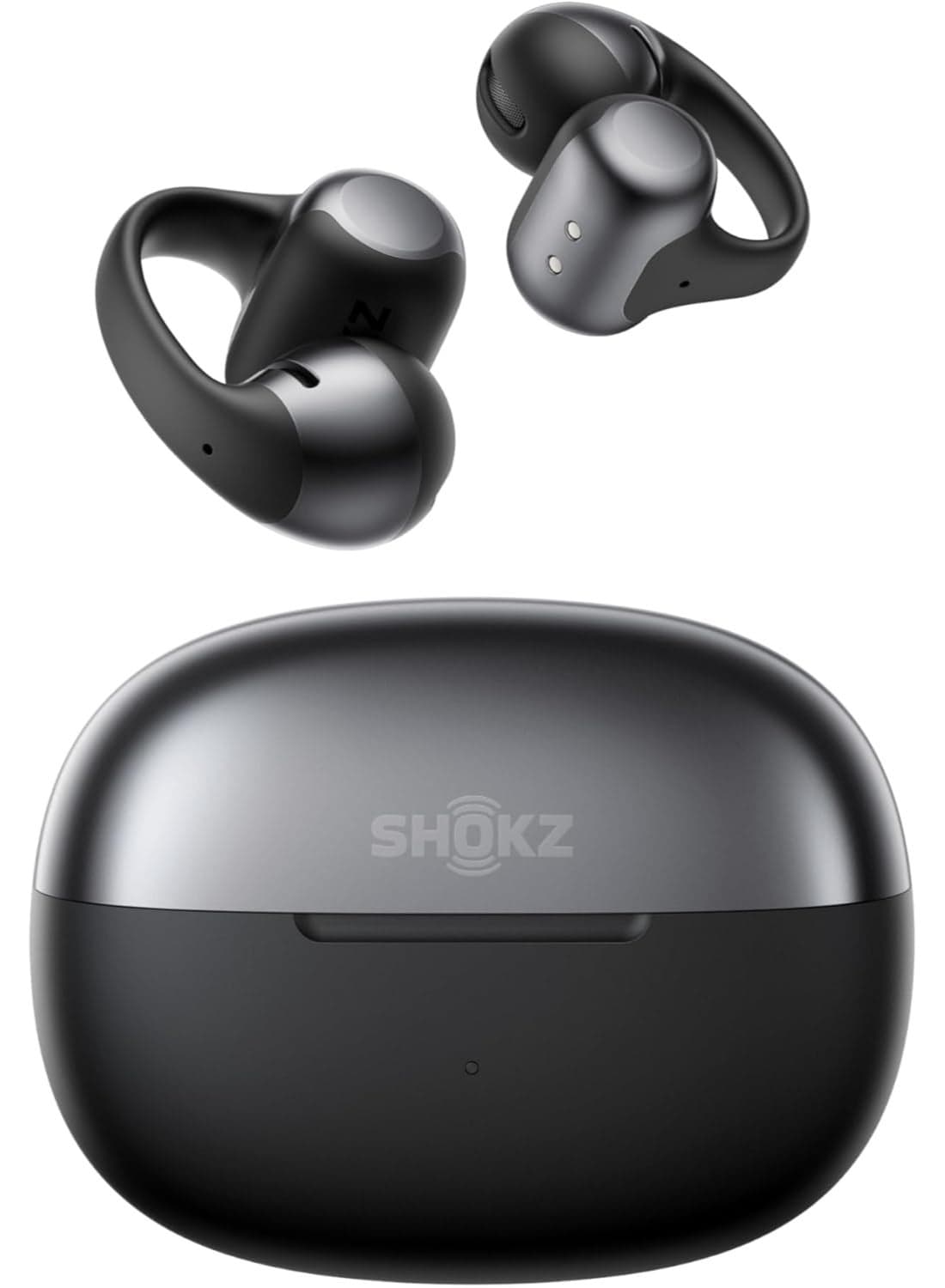 OpenDots ONE Open Ear Headphones Bone Conduction Headphones, Premium Dolby Audio 6.5g Clip On Earbuds 40 hrs Playtime, Bluetooth 5.4, Wireless Earphones with Mic, Fast Charging, IP54, with Cleaning Cloth, Commuting black black
