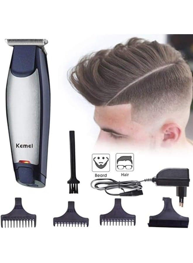 Kemei 5021 Hair Clipper, Electric Hair Clipper, Rechargeable Shaver, Barber, Hair Cutting, Shaving Machine for Men, Beard Shaver Silver/Blue