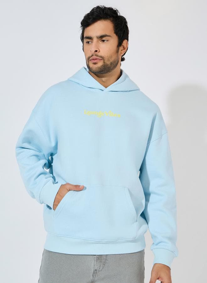 Vibe Lounge Print Oversized Heavyweight Hoodie