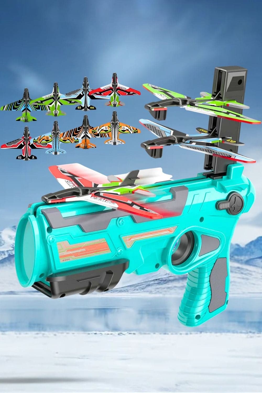 8-in-1 Catapult Airplane Toy Set with Launcher – Foam Glider Planes Outdoor Ejection Game for Kids Boys Girls Ages 3+, One-Click Launch, Durable, Safe Flying Toys, Perfect Birthday Gift