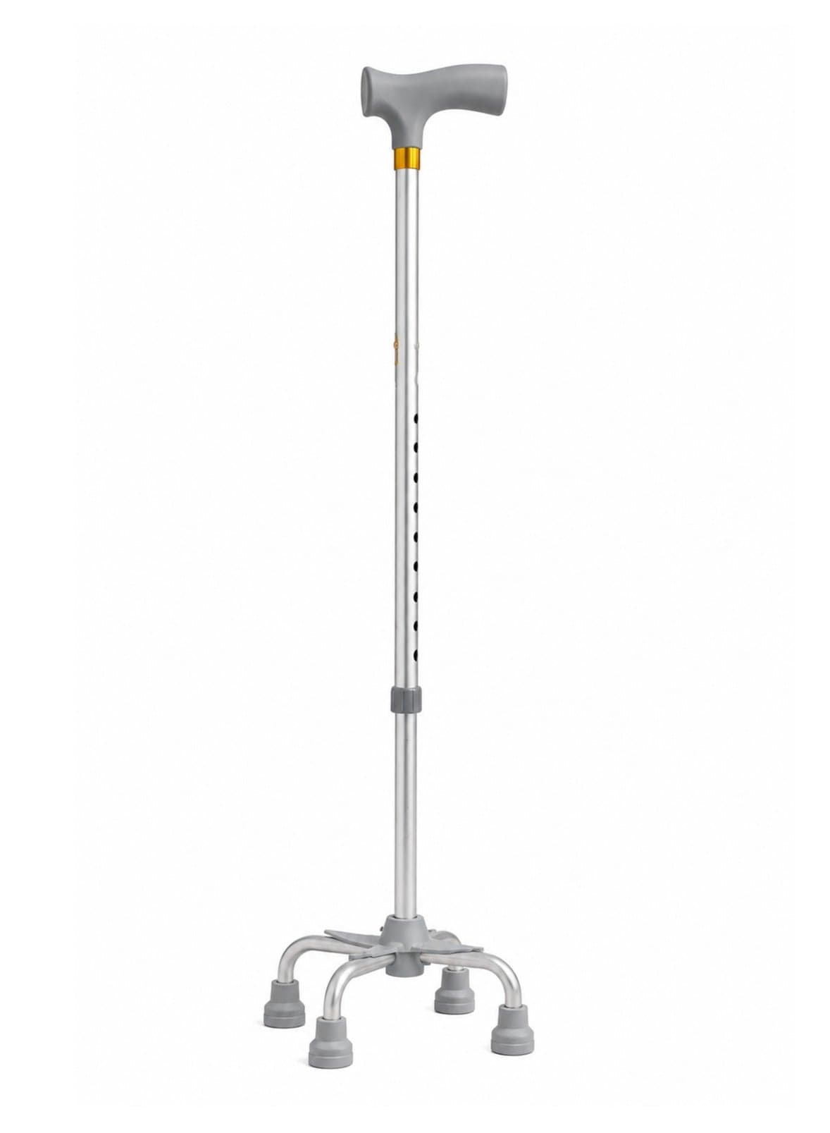 Adjustable 4 Leg Quad Walking Stick with Anti-Slip Rubber Base – Lightweight Aluminum Cane for Seniors, Elderly & Rehabilitation Support – Height Adjustable Walking Aid