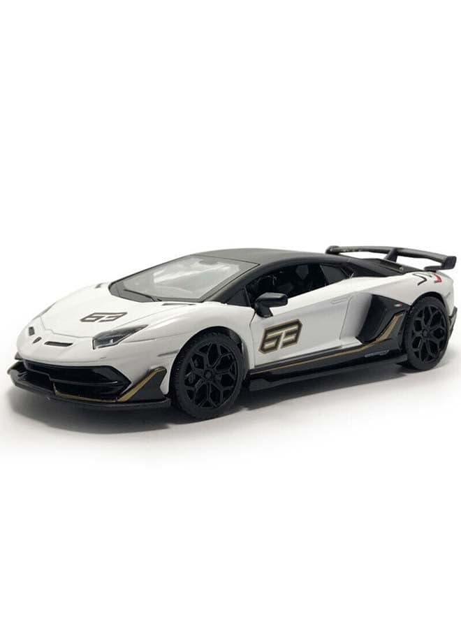 D-Power Lamborghini Aventador SVJ White| DieCast Replica, Ultimate Collector's Item, Super Cars | Toy Vehicles, Metal Toy Car Model Pull Back Collection | Size 1:32, For Kids 3+