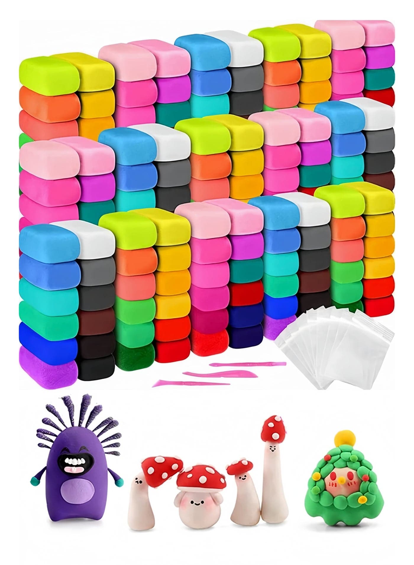 72-Piece Air Dry Clay for Kids, Safe, Non-Toxic, Ultra-Light, and Easy to Shape for Endless Creative Fun and DIY Projects, 36 Colours