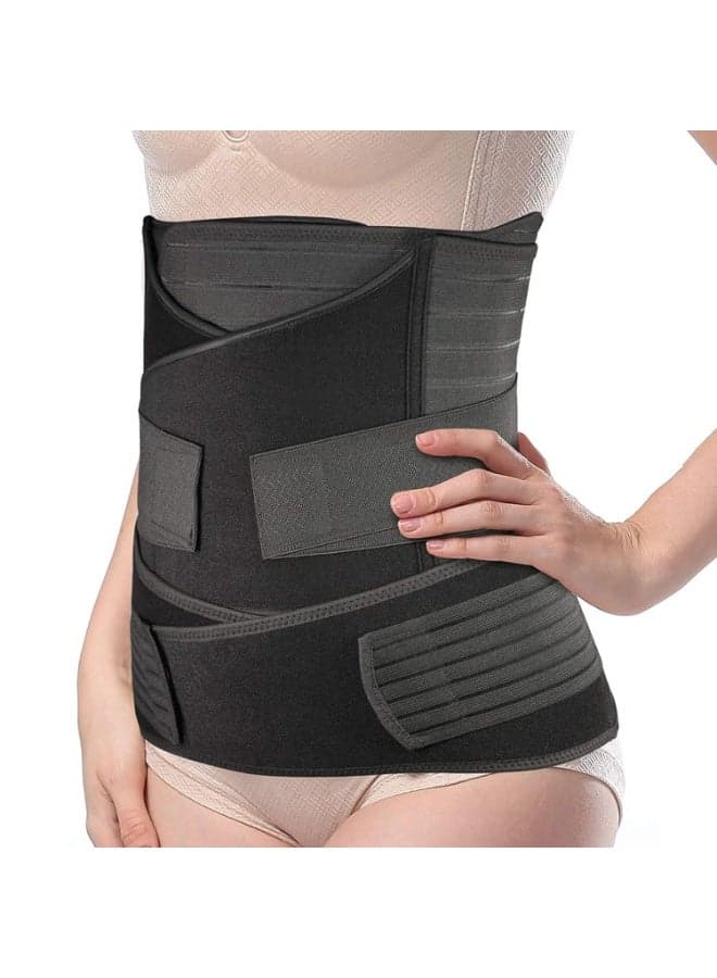 3-in-1 Postpartum Belly Support Wrap, Maternity & Postnatal Recovery Belt | Waist Slimming Body Shaper & Tummy Control Band for Women (Large)