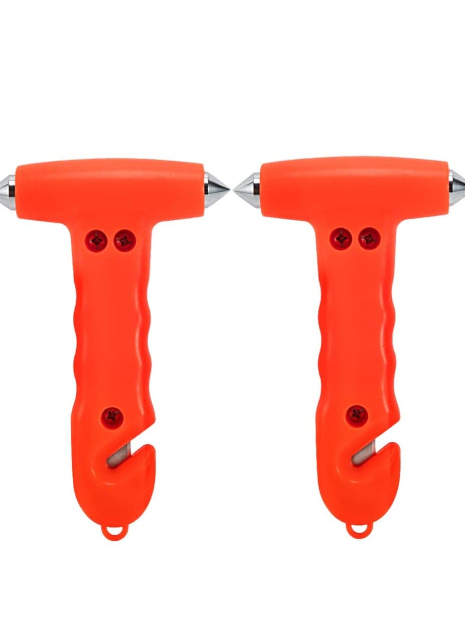 Car Safety Hammer, 2-Pack Auto Emergency Escape Hammer with Window Breaker and Seat Belt Cutter, Striking Red Emergency Escape Tool for Car Accidents Family Rescue & Auto Emergency Escape Tools