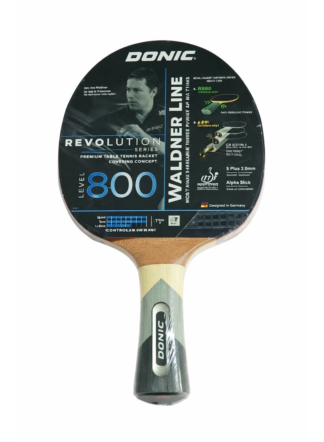 DONIC Waldner 800 Table Tennis Racket – Professional Ping Pong Paddle with ITTF-Approved Premium Rubber, 5-Ply Blade, High Spin, Speed & Control for Competitive and Advanced Players
