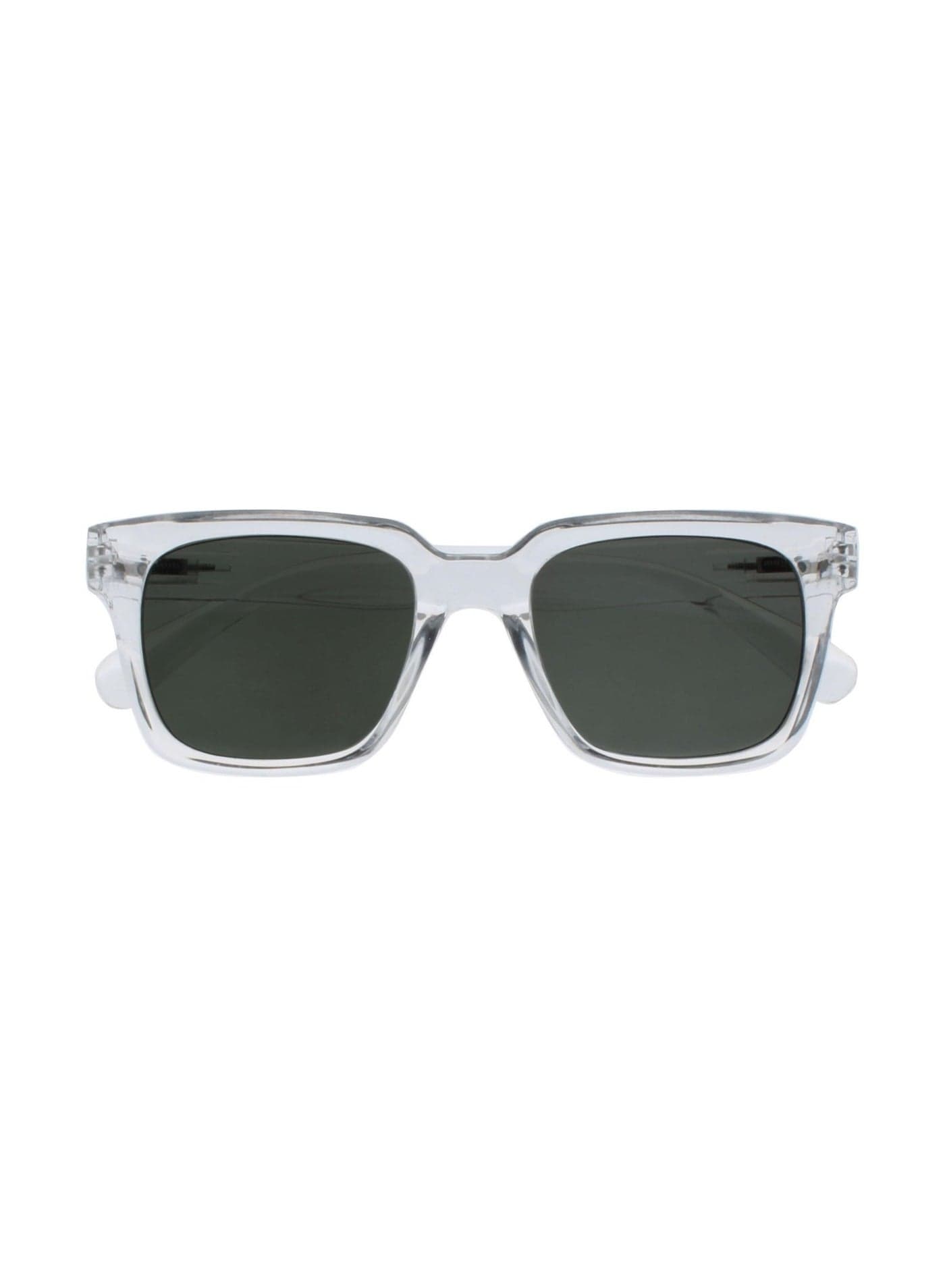 ERA Sunglasses for Women Men, Oversized Rectangular Frame with Spring Hinges, Polarised Green Tinted Lens With UV400 Protection,Anti-reflective & Anti-Glare, Clear (Pack of 1)