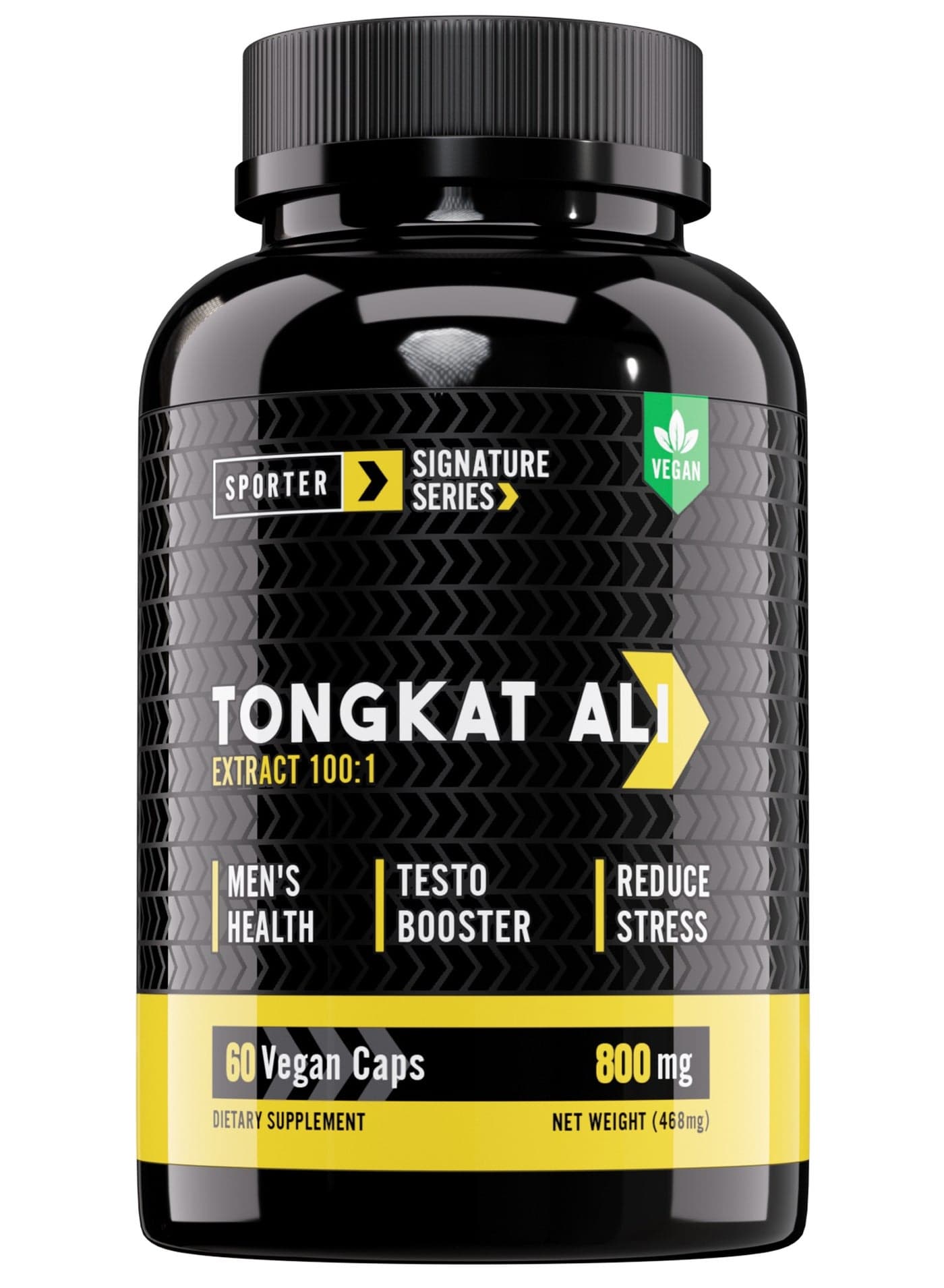 Sporter Tongkat Ali – 60 Vegan Capsules | 800mg Tongkat Ali 100:1 Extract | With Tribulus Terrestris | Testosterone Booster for Men | Vitality, Strength & Performance Support