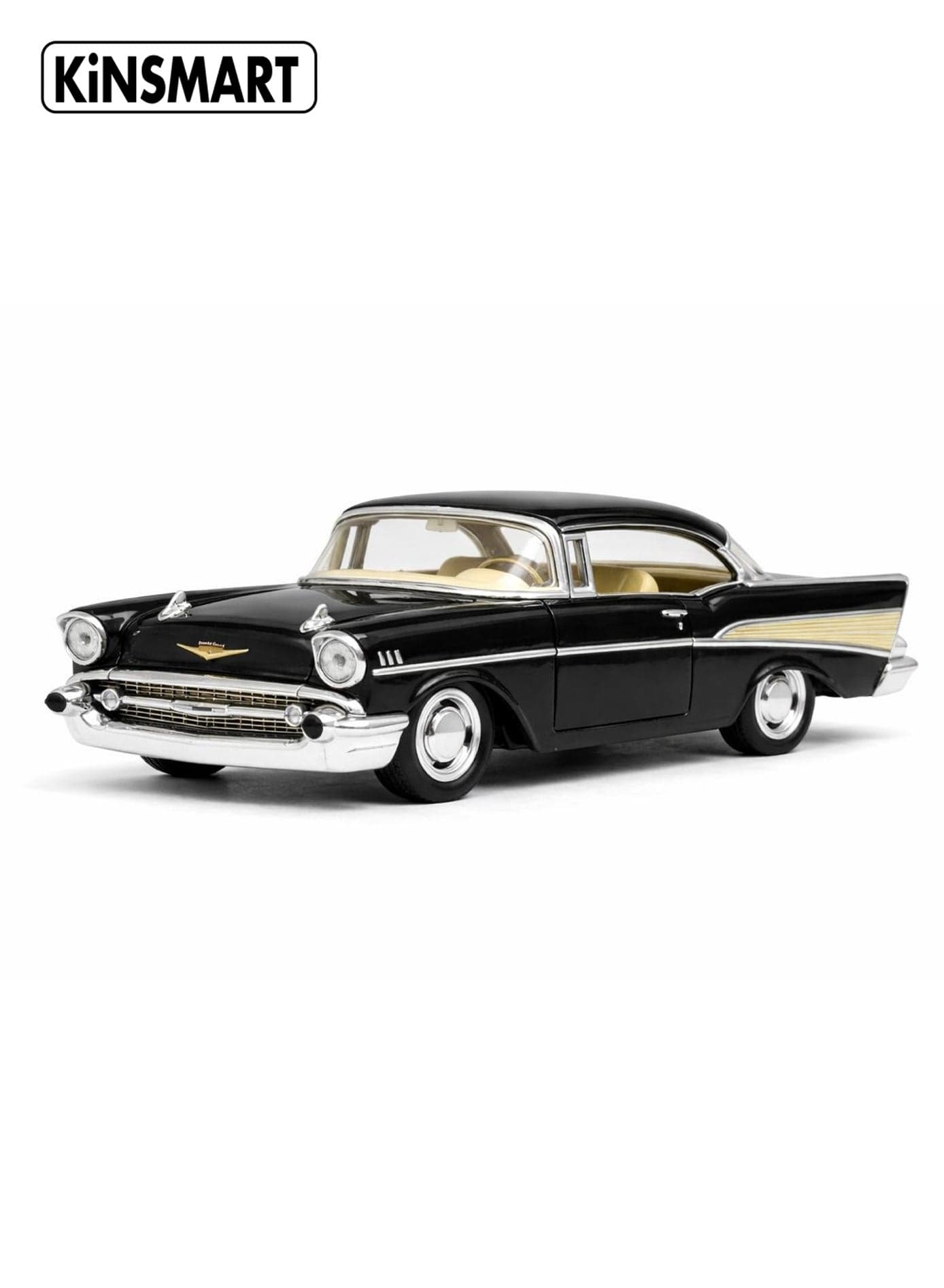 Kinsmart 1:40 Chevy Bel Air 1957 (Black) – Pull Back Toy Car for Kids & Children