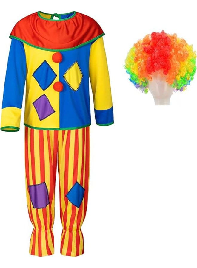 3Pcs Kids clown costume set Circus costume Boys and Girls Cosplay Costumes Quick Dress up for Clown