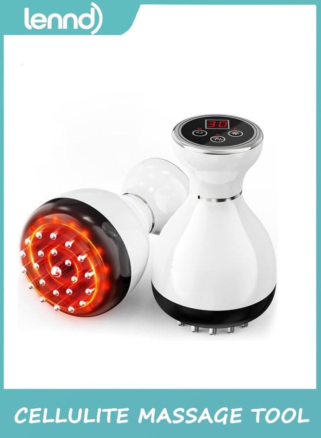 Lymphatic Drainage Massager & Anti Cellulite Massage Tool, Helps Reduce Stretch Marks & Cellulite, for Legs, Arms & Belly, Body Sculpting Machine with Microcurrent & Red-Light & Heat & Vibration