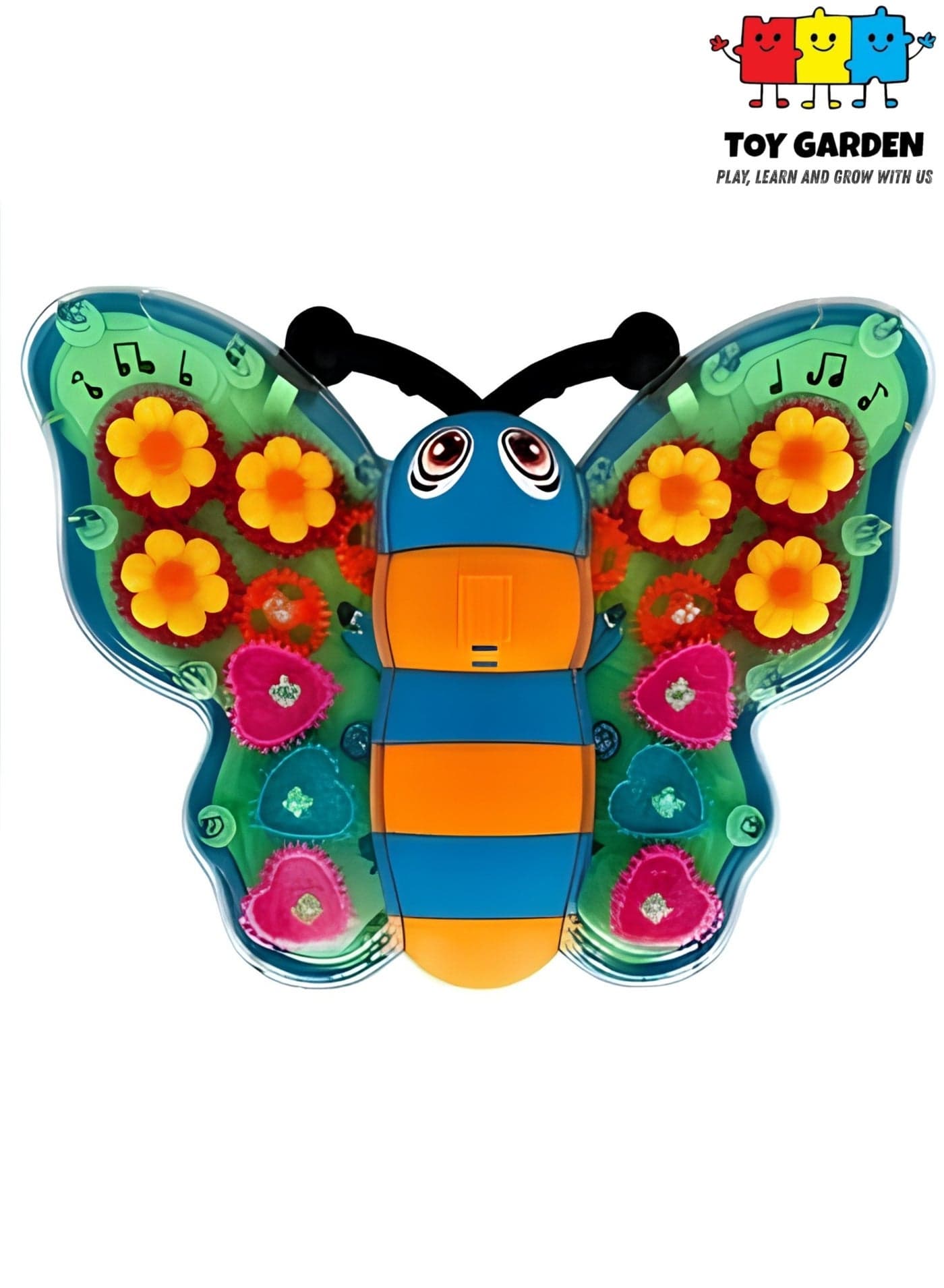 3D Transparent Gear Butterfly Toy Car for Kids – Rotating Lights, Sound & Flashing Gears – Durable Multicolor Mechanical Insect Toy