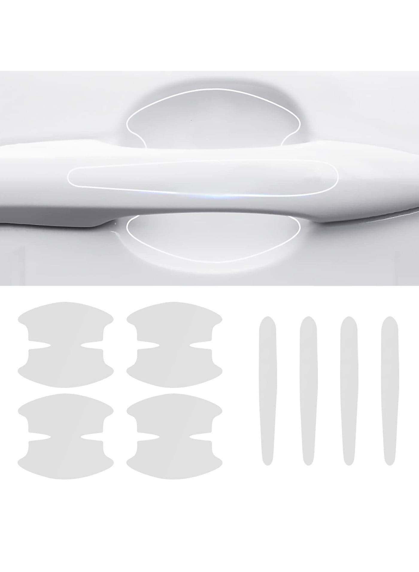 8Pcs Auto Door Handle Protective Film, Car Door Handle Sticker,Non-Marking Auto Door Handle Protective Film, Universal Car Scratch Protection Cover Guard, TPU Paint Guard Stickers to Prevent Scratches