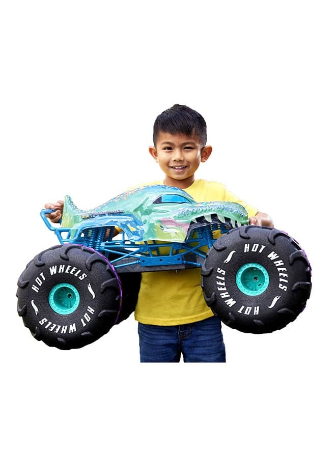 Hot Wheels RC Monster Trucks Mega-Wrex in 1:6th Scale, Extra Large Remote-Control Toy Truck, More Than 2ft Long