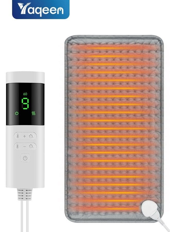 Electric Heating Pad With Automatic Switch-Off And 9 Temperature Settings And 4 Timer Settings Hot Bag For Back Pain And Period Pain Relief Heating Blanket For Back Neck Shoulde Machine Washable " 12 X 24"