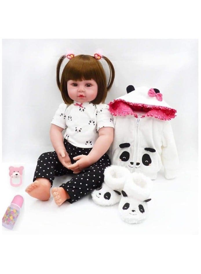 18 inch Reborn Baby Doll CLoth body ,Silicone head , hand and leg Baby Doll Girl Toy- BLACK