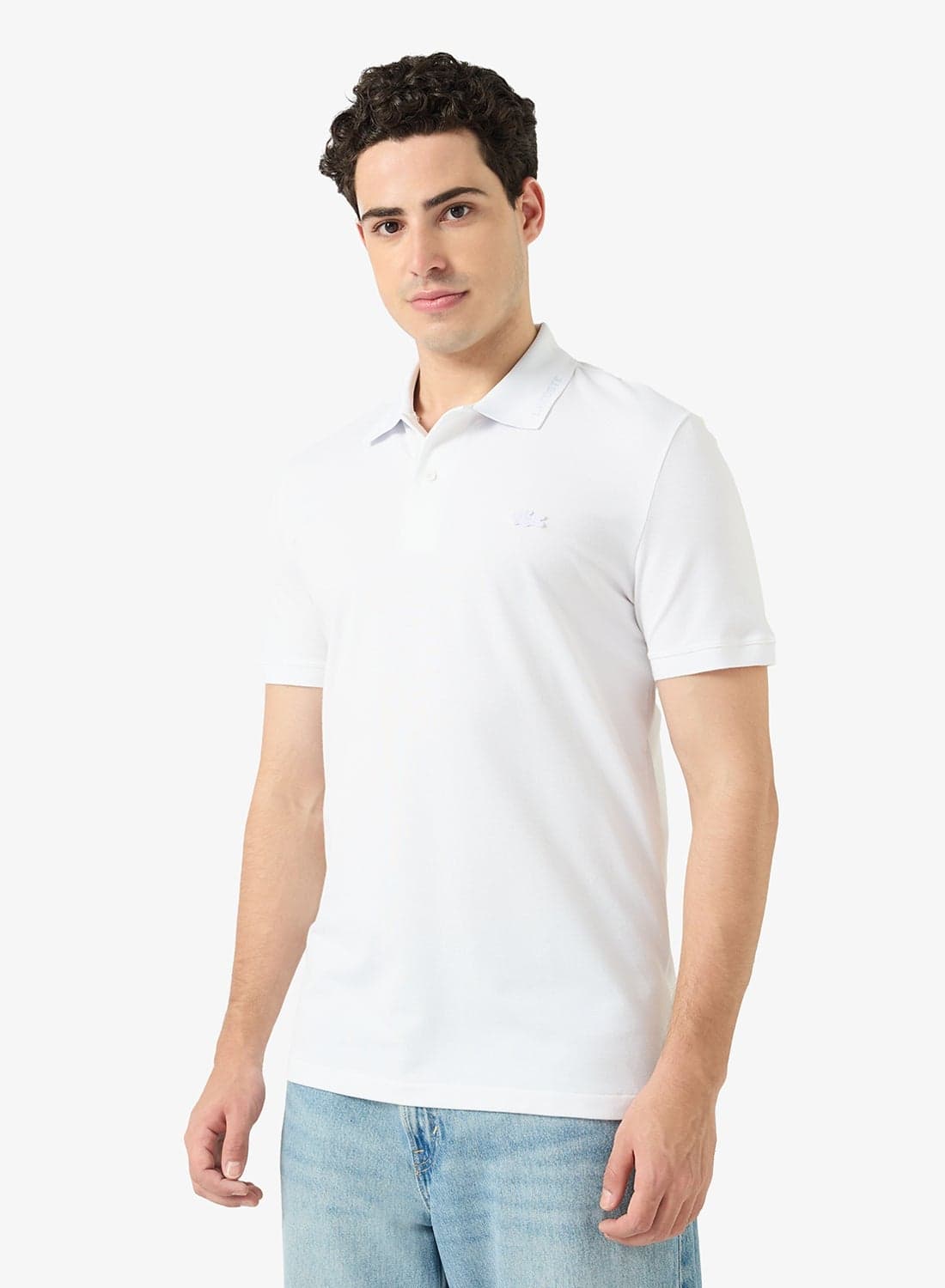 Slim Fit Jacquard Collar Stretch Polo