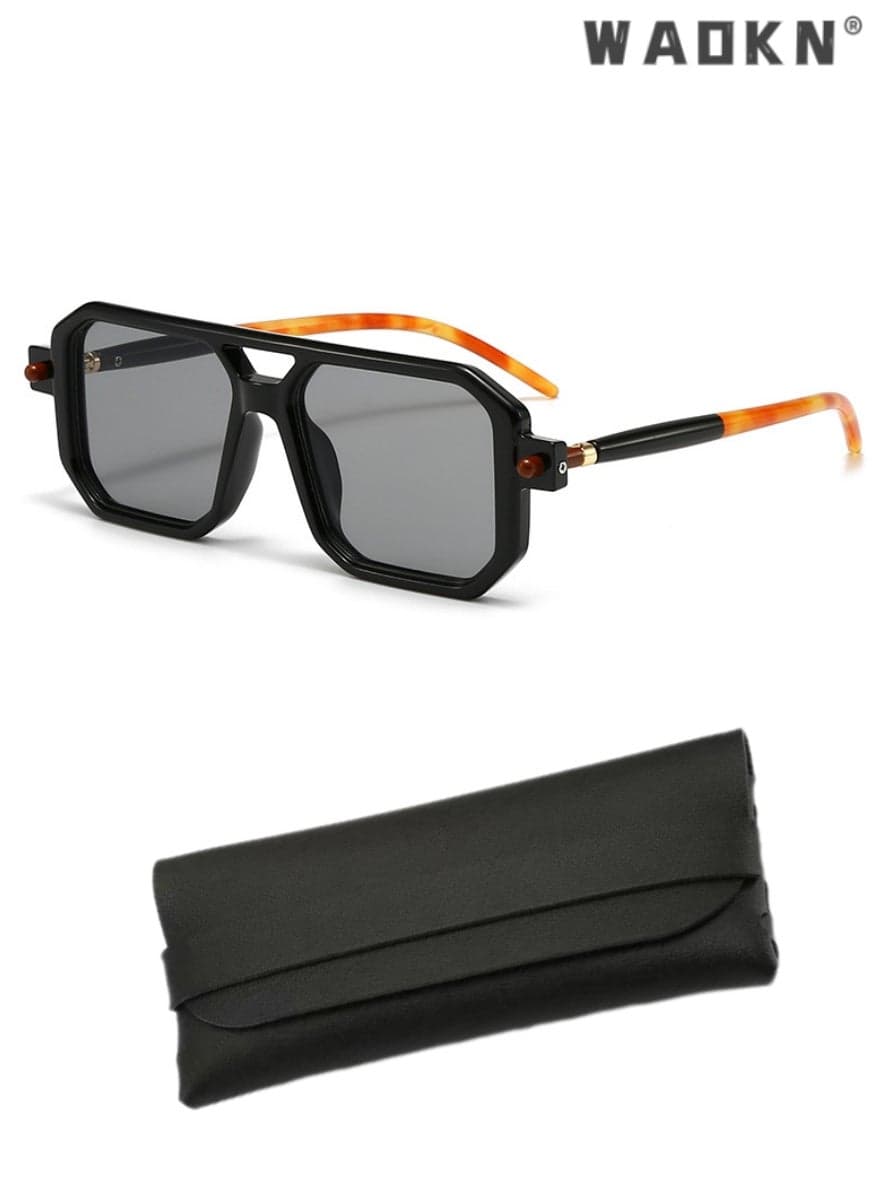 Vintage Square 70s Flat Pilot Sunglasses Women Men Classic Retro Stylish Frame UV400 Sunglasses,Sun Protection Sunglasses Suitable for Summer Outdoor Beach Driving Fishing Travel Camping