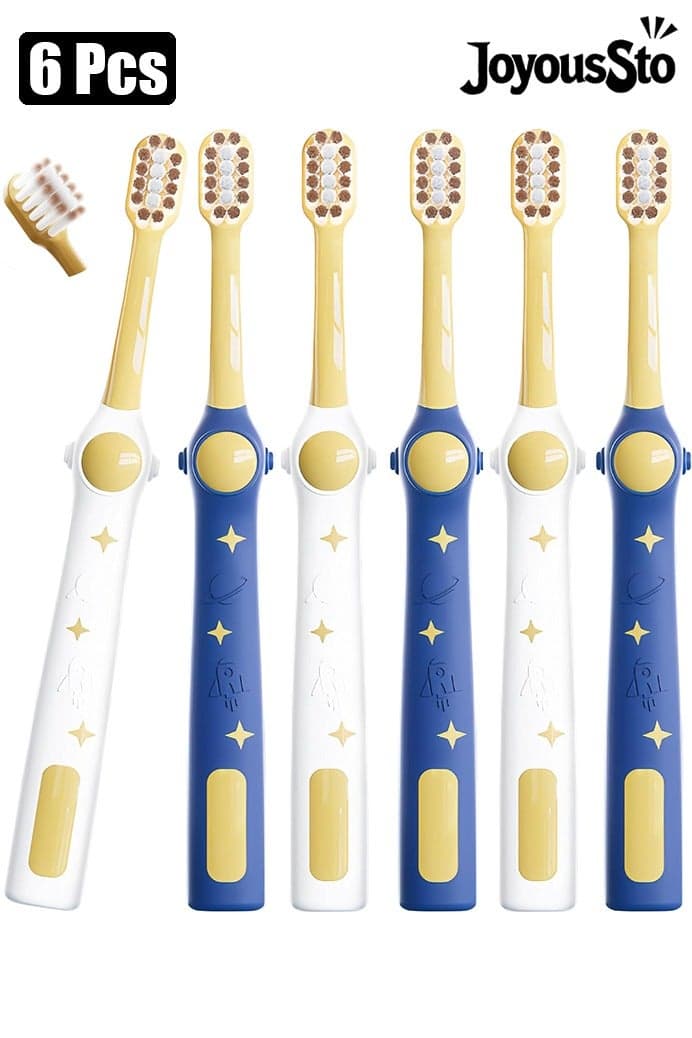 6 Pcs Extra Soft Kids Toothbrushes, Space Style Toddler Toothbrushes for Ages 3+, Childrens Toothbrush Help Remove Plaque
