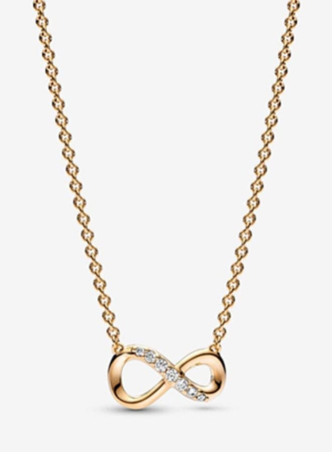 cubic zirconia women's sparkling eternal symbol collarbone necklace 368821C01