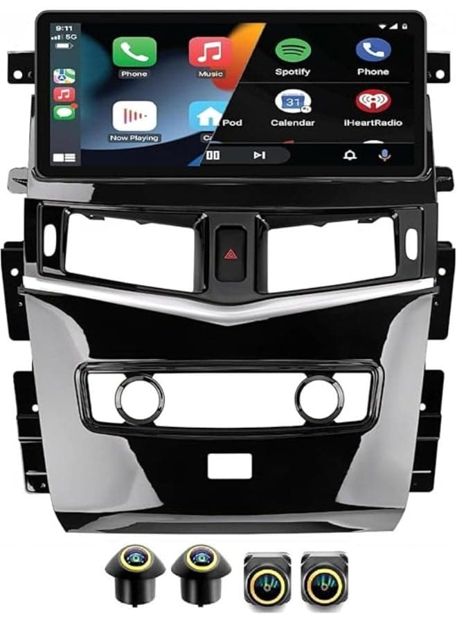 Android Stereo for Nissan Patrol Y62 2013-2020 4GB RAM 32GB ROM Support Carplay, M-Link Wi-Fi BT, GPS, 12.3 Inch IPS, Screen with 360D Camera Included