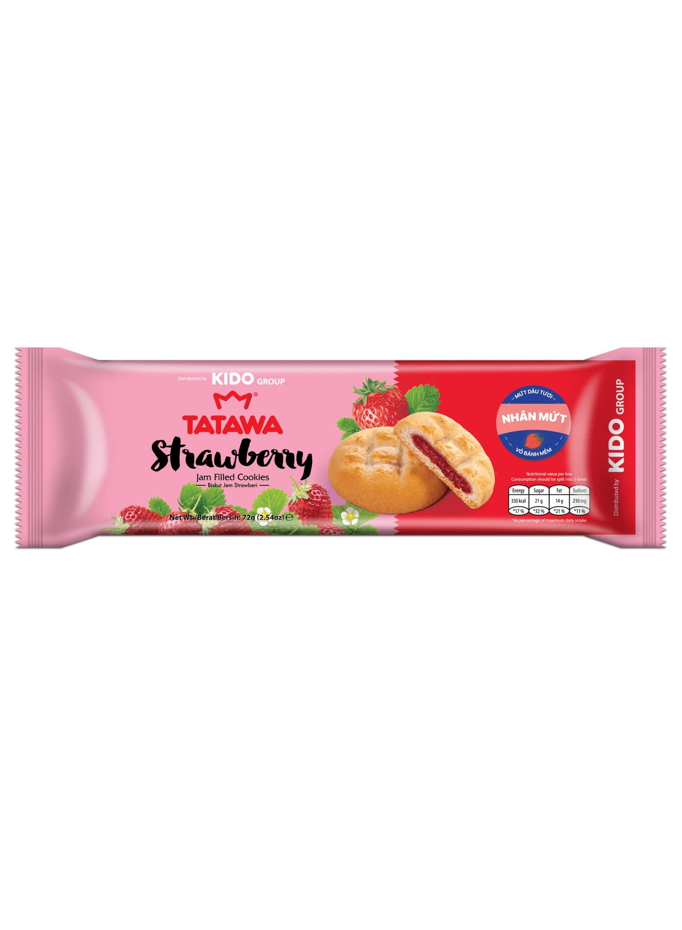 Tatawa strawberry Jam filled Cookies 72g