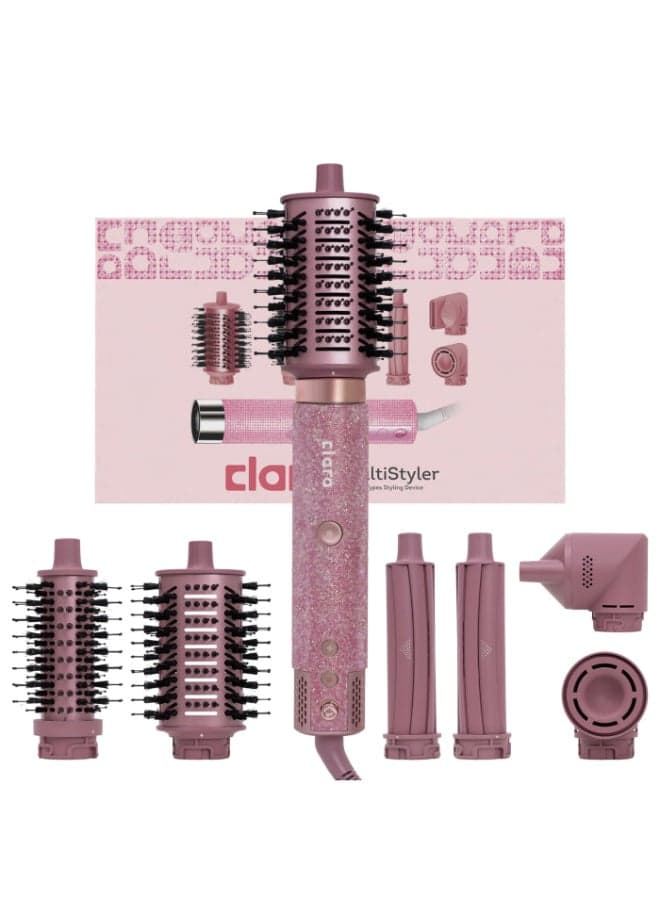 Multi Styler for All Hair Types 6-in-1 Styling Tool with Auto-Wrap Curlers, Blow Dryer, Round & Oval Brush ? 1500W Ionic Hair Styler for Frizz-Free Waves & Salon Blowouts Diamond Candy