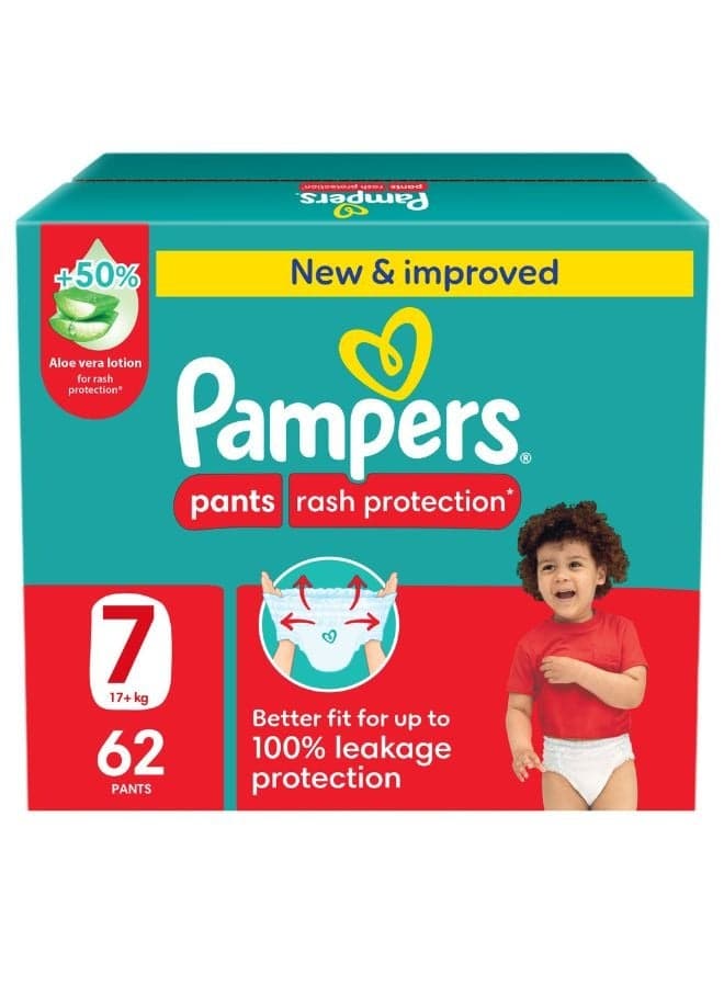 Rash Protection Pants Diapers Size 7 (17+Kg) Giant Box - 62 Count