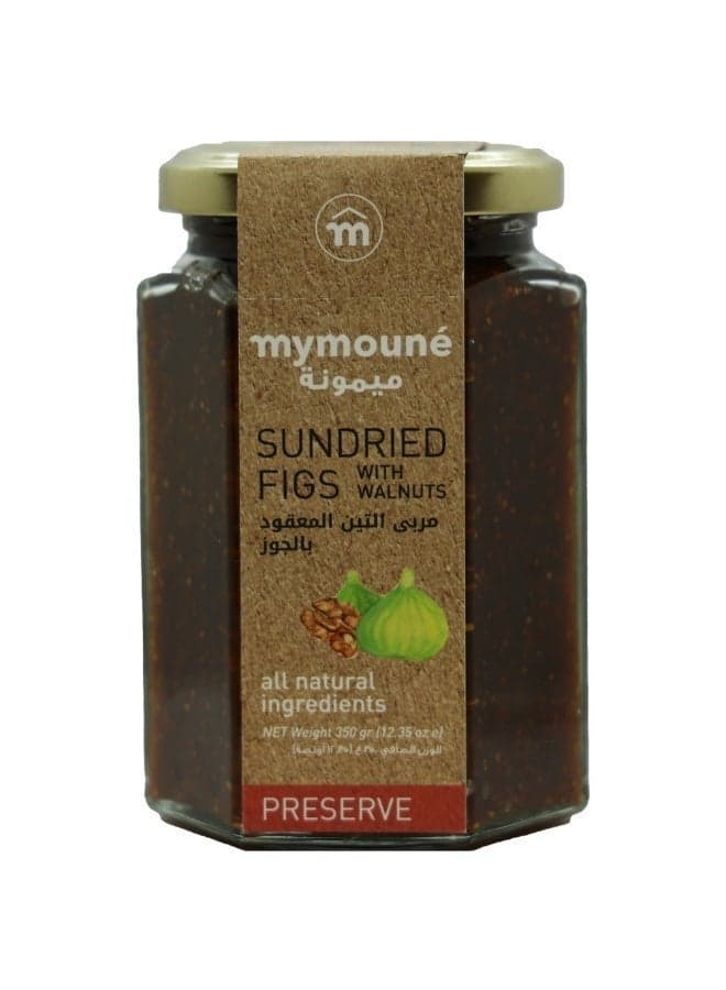 Mymoune Sundried Fig Preserve with Walnuts 350g | 75% Fruit Content | Traditional Lebanese Fig Jam