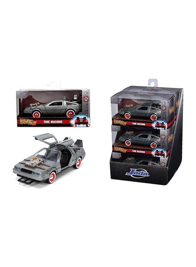 Toys Back to the Future Part III DeLorean Time Machine Die-Cast Car, Toys for Kids and Adults – 1:32 Scale, Multicolor
