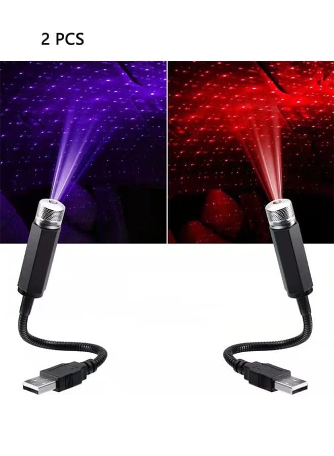 Car Roof Star Night Lights Mini Led Projection Lamp,2 Pcs Mini Led Projection Lamp Star Night Wedding Car, USB Car Roof Star Projector Night Light, Led Projection Lamp,Ceiling, Bedroom, Party Romantic