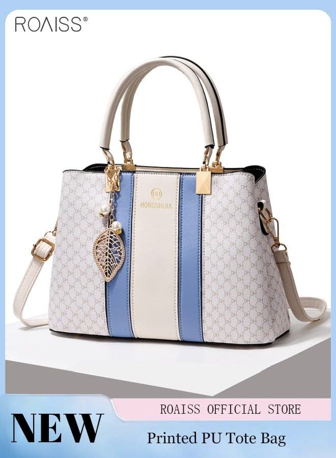 Women Stylish Handbag with Top Handle and Exquisite Pendant, Large Capacity Shoulder Bag with Adjustable Strap and Magnetic Buckle, Elegant Chic Crossbody Bag for Ladies, Ideal for Dating, Shopping and Everyday Use
