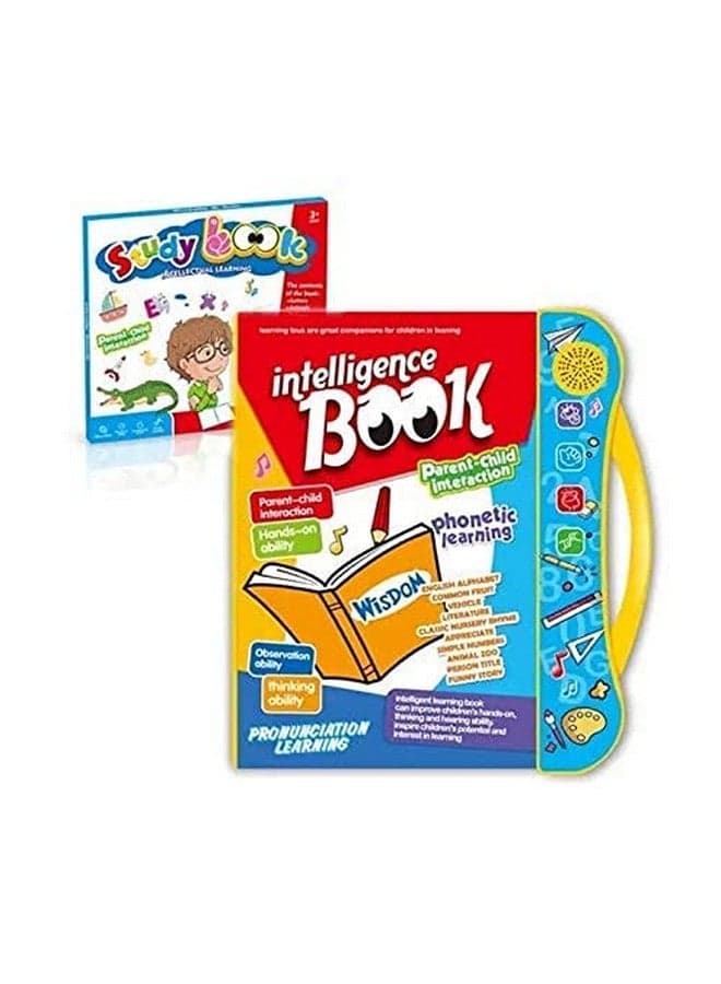TOPHAVEN Intelligence Book Sound Book for Children, English Letters & Words Learning Book, Fun Educational Toys Activities with Numbers, Shapes, Animals Phonetic Learning Book for Toddlers